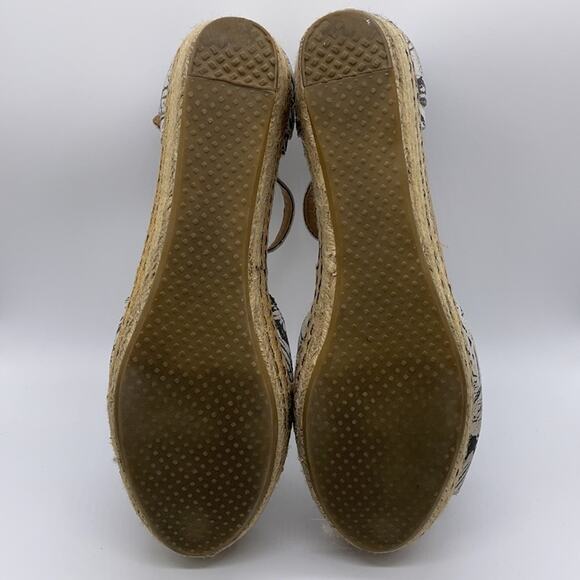 Toms Peep Toe Platform Wedge Espadrille Sandals White Gray Size 9.5 - Picture 10 of 10